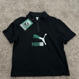 Puma Quarter Zip Crop Top Size Small Slim Fit